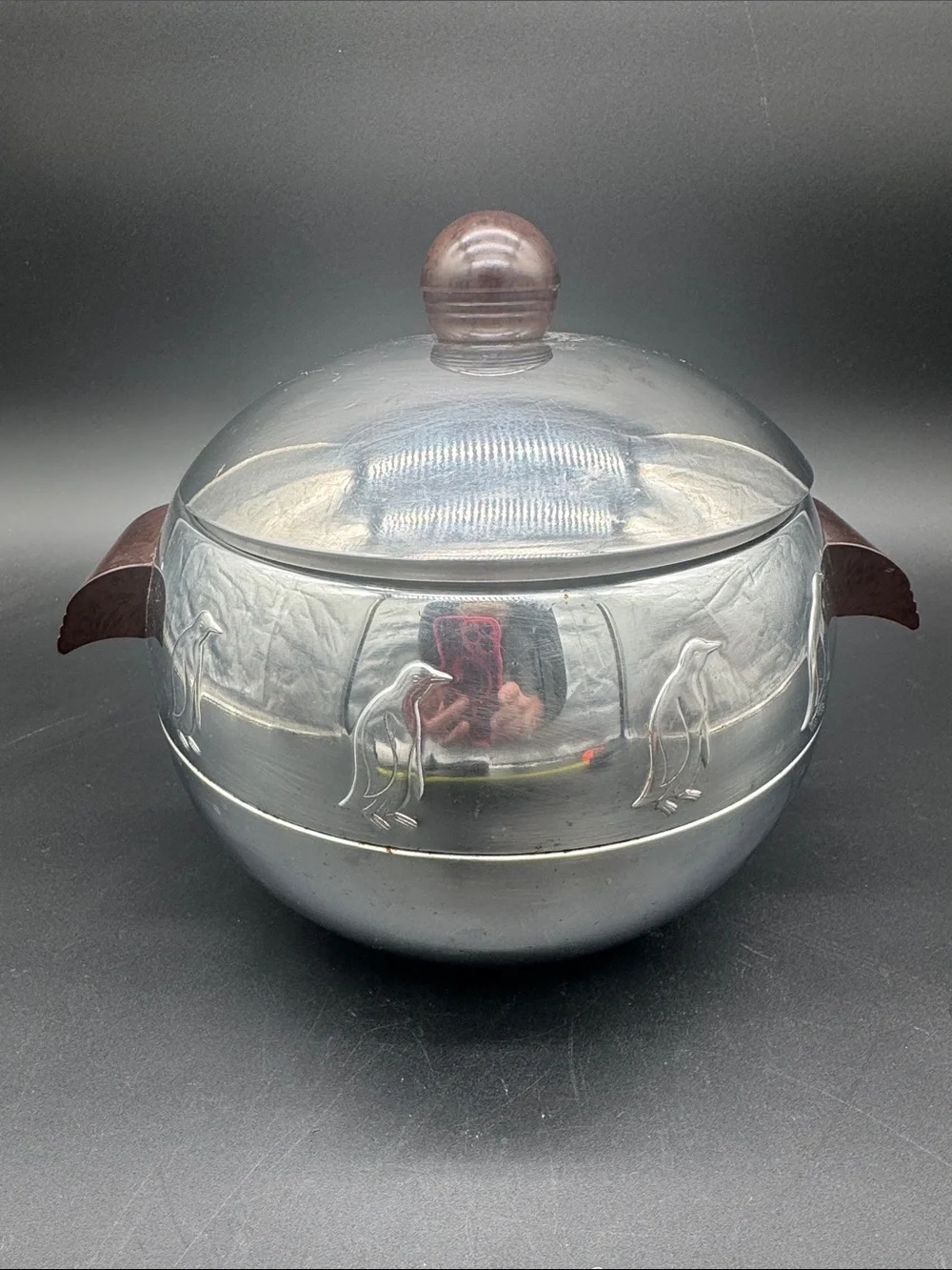 WEST BEND Penguin Hot Cold Chrome Ice Bucket Server Vintage